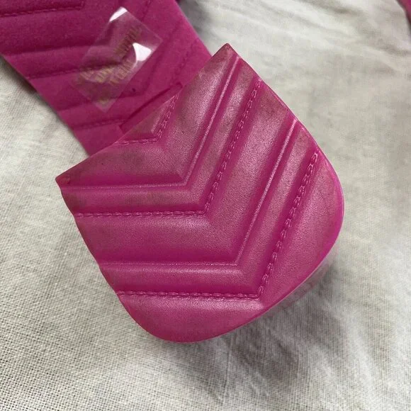 Rouge Helium Hot Pink Stud Embellished Slip On Sandal Womens 11 Barbiecore Y2K - Picture 7 of 11